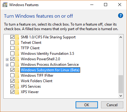 Enabling the Windows Subsystem for Linux